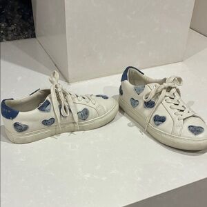 Kurt Geiger White and Blue Heart Sneakers